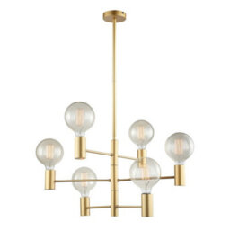 Luminosa Lighting Luminosa Modern Hanging Pendant Fixed Golden Matt 6 Light , E27 - thumbnail 2