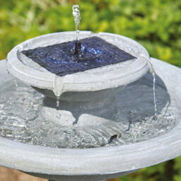 Chatsworth Solar Powered Bird Bath Fountain - Stone Effect Resin Outdoor Garden Cascading Water Feature - H78 X W53 X D53Cm - thumbnail 3