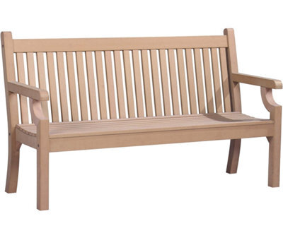 Winawood Sandwick 3 Seater Wood Effect Bench - New Teak - image 1