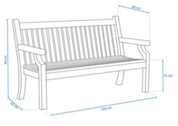 Winawood Sandwick 3 Seater Wood Effect Bench - New Teak - thumbnail 3