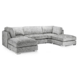 Furnishings For Less UK Bishop U-Shape Fabric 5 Seater Sofa Alaska Fabric Grey Full Back - 335Cm Long - thumbnail 1