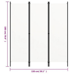 Walplus 3-Panel Room Divider White 150X180 Cm - thumbnail 6