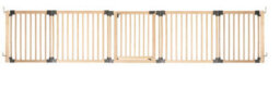 Safetots Wooden Multi Panel Room Divider, Up To 376Cm, Natural Wood, 76Cm Tall, Flexible Room Divider For Baby And Toddler