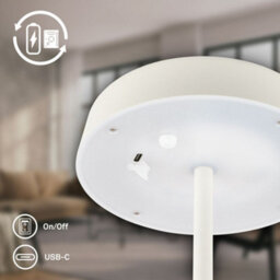 Briloner Led Table Lamp Rechargeable Light Dimmable Cordless Touch Ip44 Outdoor White - thumbnail 4
