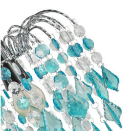 Happy Homewares Teal Acrylic Easy Fit Pendant Light Shade With Chrome Metal Frame - thumbnail 2