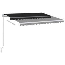 Berkfield Manual Retractable Awning With Led 300X250 Cm Anthracite - thumbnail 3