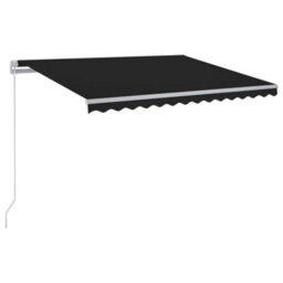 Berkfield Manual Retractable Awning With Led 300X250 Cm Anthracite - thumbnail 2
