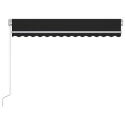 Berkfield Manual Retractable Awning With Led 300X250 Cm Anthracite - thumbnail 4