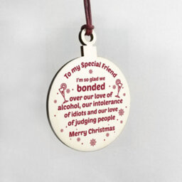 Red Ocean Handmade Friendship Christmas Bauble Gift Wooden Tree Decoration Gift For Friend - thumbnail 4