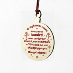 Red Ocean Handmade Friendship Christmas Bauble Gift Wooden Tree Decoration Gift For Friend - thumbnail 6