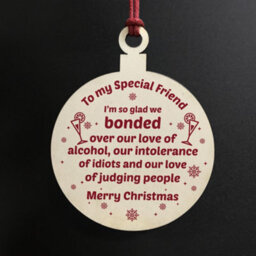 Red Ocean Handmade Friendship Christmas Bauble Gift Wooden Tree Decoration Gift For Friend - thumbnail 2