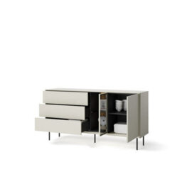 Arte Epiro 4 Elegant Cashmere & Dark Oak Display Sideboard Cabinet - Versatile Storage Solution - W161Cm X H83Cm X D41Cm - thumbnail 3