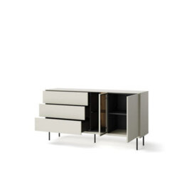 Arte Epiro 4 Elegant Cashmere & Dark Oak Display Sideboard Cabinet - Versatile Storage Solution - W161Cm X H83Cm X D41Cm - thumbnail 2