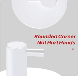 Adhesive Wall Hooks, 6 Pieces Stainless Steel Bathroom Adhesive Towel Holder (White) - thumbnail 4