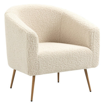 Nordlys Metal And White Bouclé Lounge Chair Modern Design Style Living Room - image 1