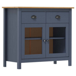 Walplus Sideboard Hill Grey 90X40X80 Cm Solid Pine Wood