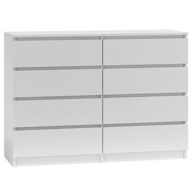 Eco Living Carlton Matt White Chest Of Drawers 8 Drawer Cabinet - image 1