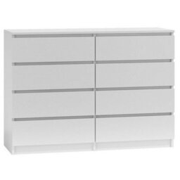 Eco Living Carlton Matt White Chest Of Drawers 8 Drawer Cabinet