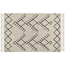 Beliani Rug Erler Light Beige 160 X 230 Cm Cotton - thumbnail 1