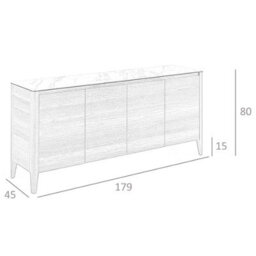 Angel Cerda Walnut Sideboard With Porcelain Marble Top - thumbnail 7