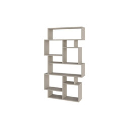 Decortie Karmato Modern Bookcase Display Unit With 10 Compartments Sandstone 168.5Cm Tall - thumbnail 2