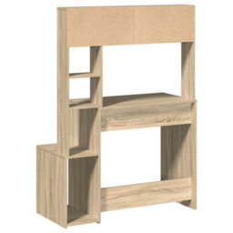 Berkfield Durable Desk With Shelves Sonoma Oak 100X45X140 Cm Engineered Wood - thumbnail 6