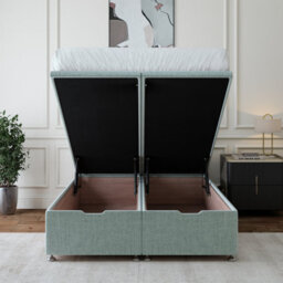 Bedmaster Duck Egg Linen Ottoman Divan Base And Square Headboard King Size - thumbnail 4