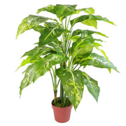 Leaf Large Artificial Plant Tree Gold Planter 100Cm Natural Aglaonema Spotted Botanik - thumbnail 3