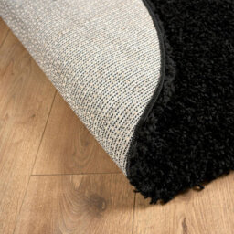Bravich Black Shaggy Rug 120Cm Circle (4') - thumbnail 6