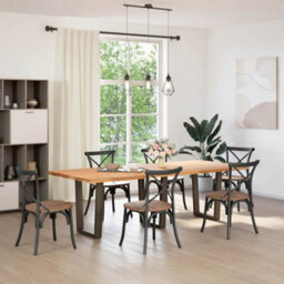 Berkfield Modern Dining Table Legs V-Shape 3 Pcs Natural Steel 70X(72-73.3) Cm Steel