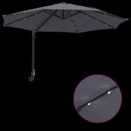 Berkfield Modern Garden Parasol Manual Anthracite, Black 248 X 248 X 148 Cm - thumbnail 9