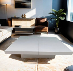 PureLifestyleWonders Designer White Modern Coffee Table With Storage High Gloss Effect Frias - thumbnail 2