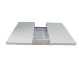 PureLifestyleWonders Designer White Modern Coffee Table With Storage High Gloss Effect Frias - thumbnail 4