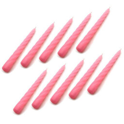 "SolaDirect Tapered Dinner Candles, Table Spiral Candles, Pack Of 10, Decorative Household Candles, Up To 7 Hours, 23 Cm / 9"" (Pink)" - thumbnail 5