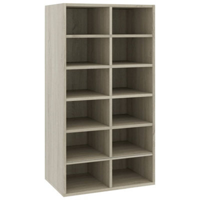 Vidaxl Shoe Rack Sonoma Oak 54X34X100.5 Cm Engineered Wood - image 1