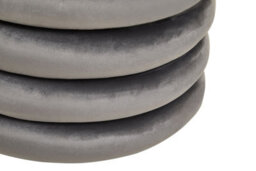 Premier Housewares Interiors By Premier Grey Velvet Round Footstool, Round Stool With Tufted Details, Pouffee With Decorative Round Design - thumbnail 5