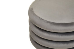 Premier Housewares Interiors By Premier Grey Velvet Round Footstool, Round Stool With Tufted Details, Pouffee With Decorative Round Design - thumbnail 4