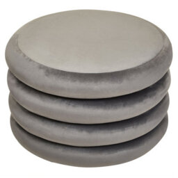 Premier Housewares Interiors By Premier Grey Velvet Round Footstool, Round Stool With Tufted Details, Pouffee With Decorative Round Design - thumbnail 2