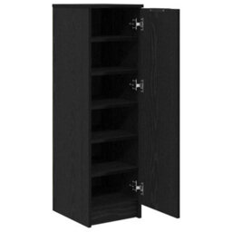 Vidaxl Shoe Cabinet Black Oak 29.5 X 35 X 101 Cm Engineered Wood - thumbnail 5