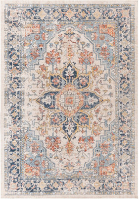 Livabliss Huntington Beach-Vintage Blue Beige Orange In- & Outdoor Rug 120 X 170 Cm Easy Care, Non Shedding - image 1