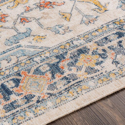 Livabliss Huntington Beach-Vintage Blue Beige Orange In- & Outdoor Rug 120 X 170 Cm Easy Care, Non Shedding - thumbnail 3