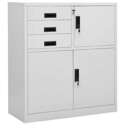 Vidaxl Office Cabinet Light Grey 90X40X102 Cm Steel - image 1
