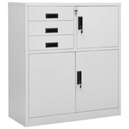 Vidaxl Office Cabinet Light Grey 90X40X102 Cm Steel