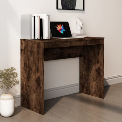 Berkfield Desk Smoked Oak 90X40X72 Cm Engineered Wood - image 1