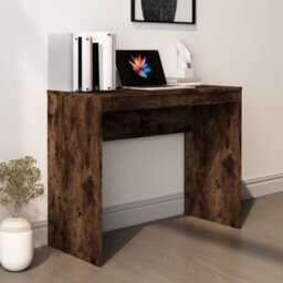 Berkfield Desk Smoked Oak 90X40X72 Cm Engineered Wood - thumbnail 1