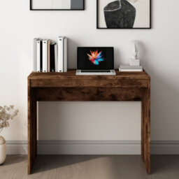 Berkfield Desk Smoked Oak 90X40X72 Cm Engineered Wood - thumbnail 3