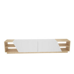 Decorotika Rhodes Tv Stand Tv Unit For Tv's Up To 106 Inch Sapphire Oak White - thumbnail 5