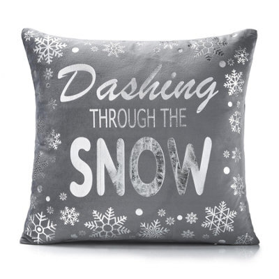 "Luxury Living Dashing Through The Snow 18"" Christmas Cushion"