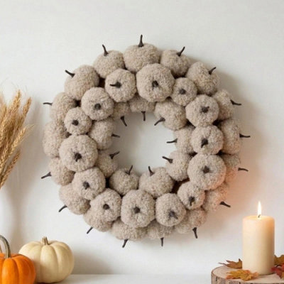 Garden Greatness Embrace Autumnal Cream Pumpkin Wreath - image 1