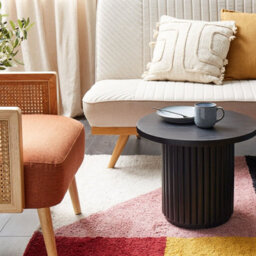 Wyld And Coco Mango Wood Coffee Table 50Cm, Natural Painted Finish, Modern Round Design - thumbnail 2